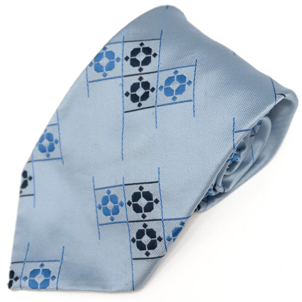 Lilly Dache Vintage Retro Blue 60's 70's Polyester Necktie